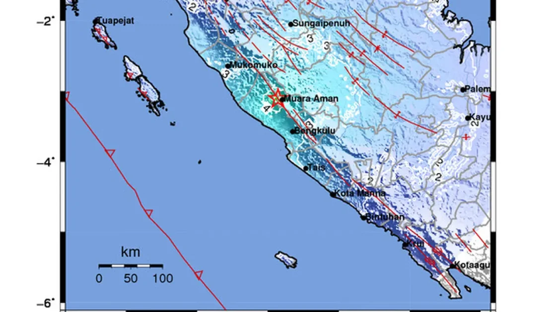 Gempa Magnitudo 5,2 Guncang Lebong Bengkulu